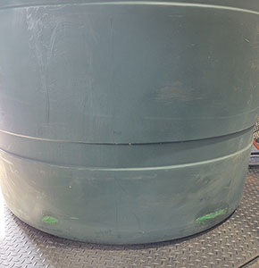 500 Gallon Bushman Rain Harvesting Tank Green- REPAIRED